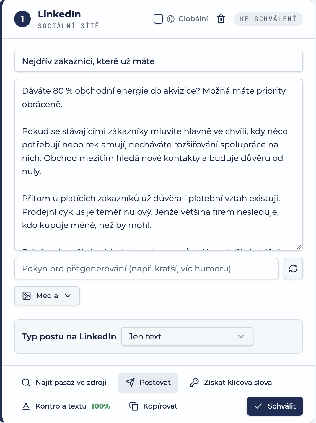 Hotový post z aplikace AuthorityHub