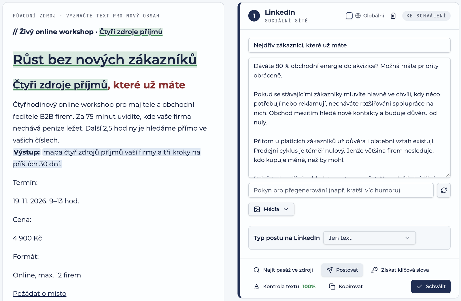 Editor AuthorityHubu se zdrojem a hotovým postem