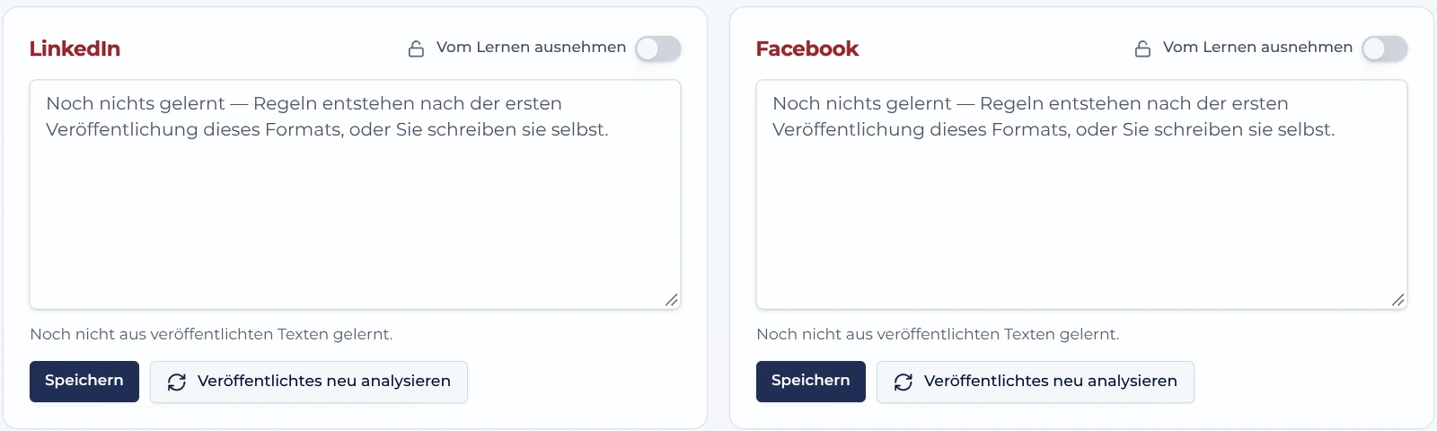 Lernt aus dem, was Sie veröffentlichen.