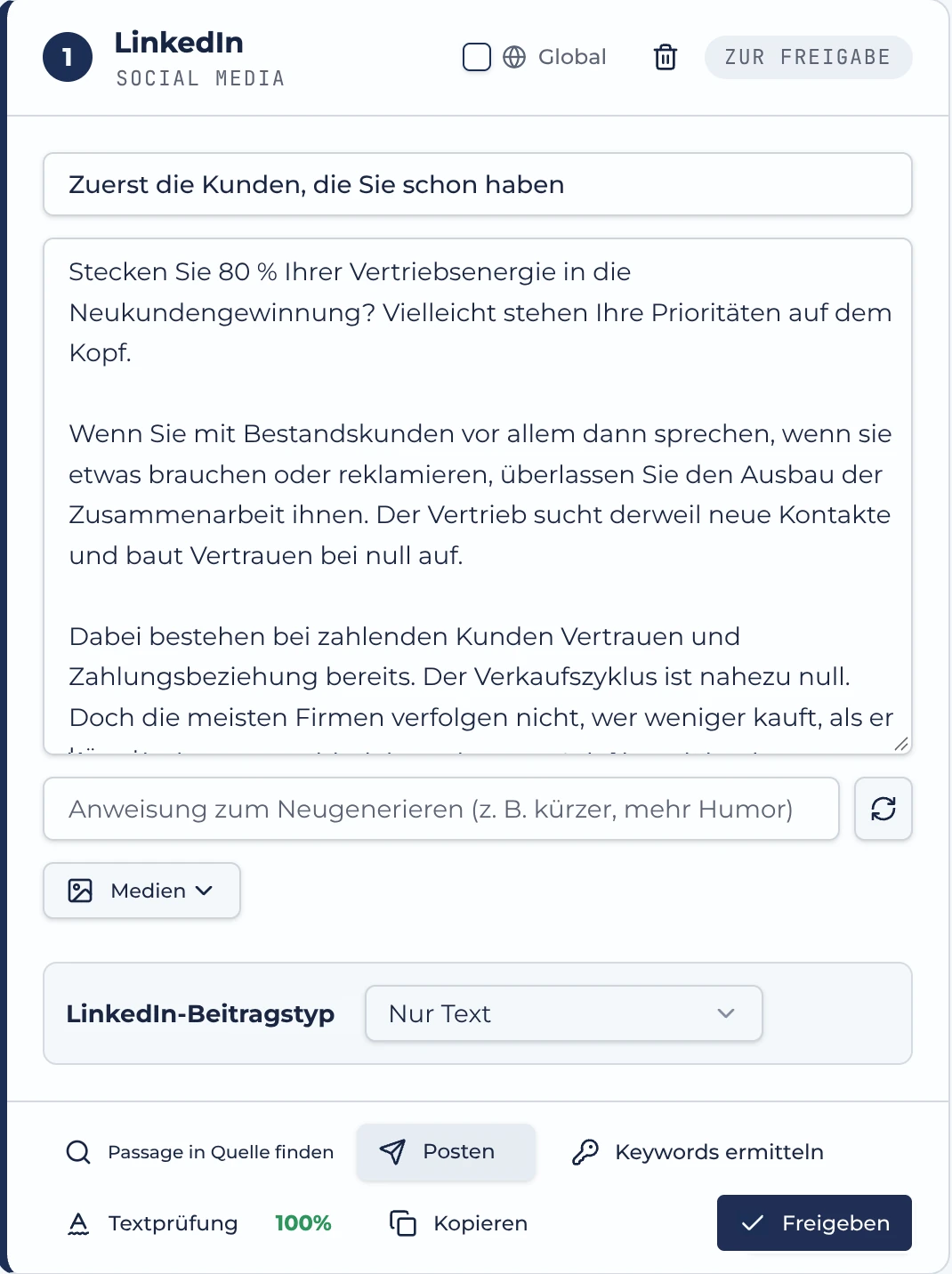 Fertiger Post aus der AuthorityHub-App