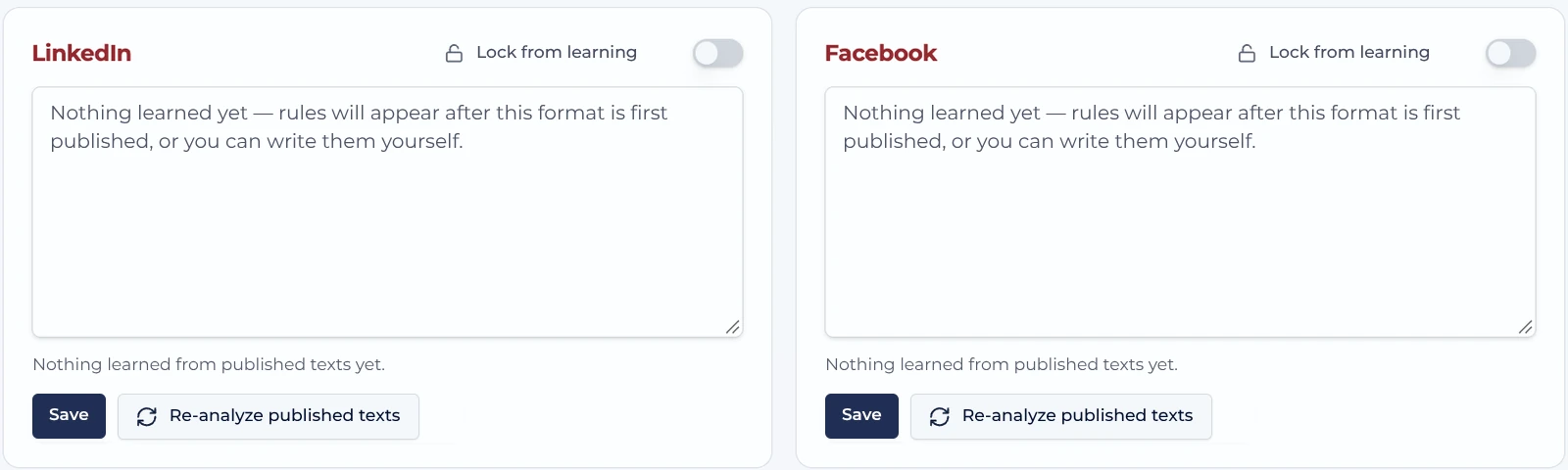 It learns from what you publish.