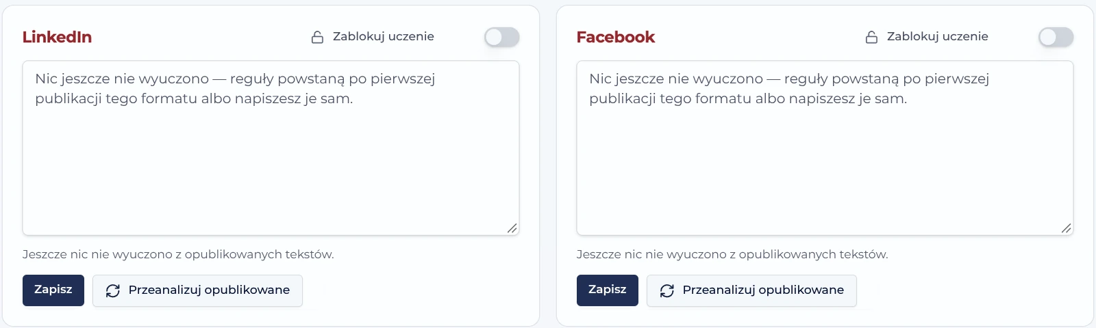 Uczy się z tego, co publikujesz.