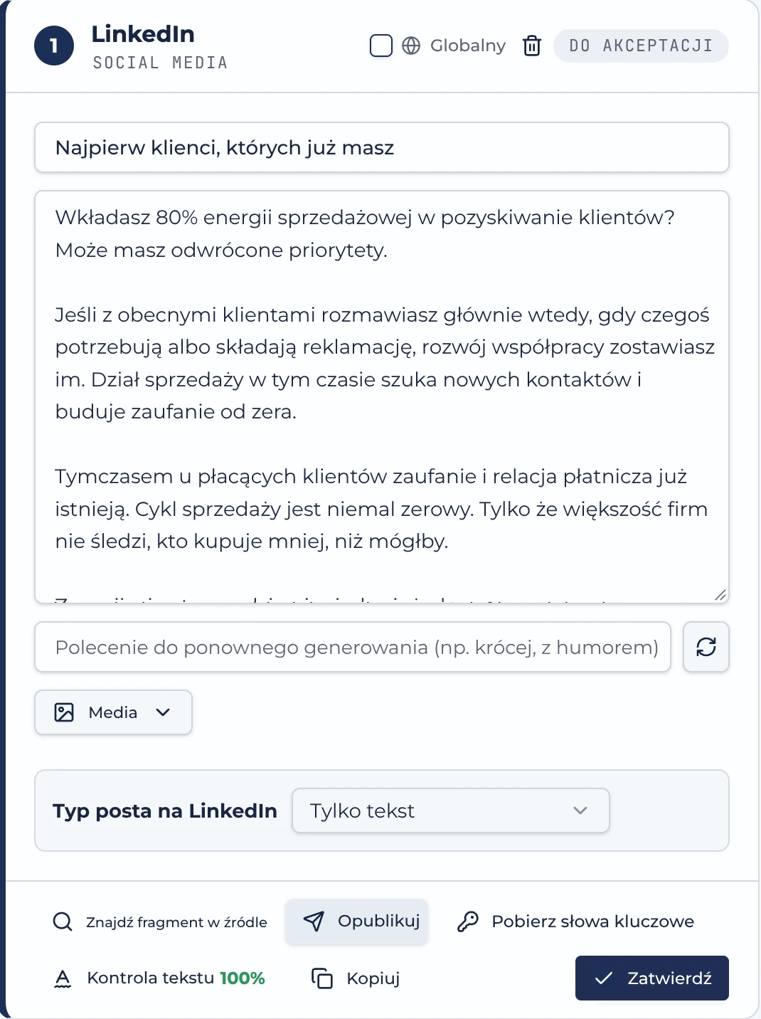 Gotowy post z aplikacji AuthorityHub
