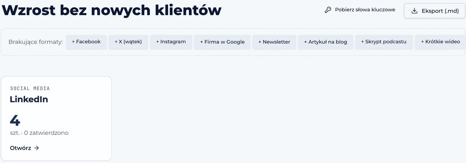 Projekt ze wszystkimi wygenerowanymi formatami